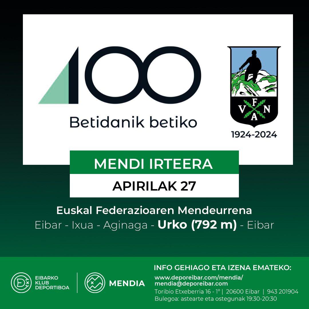 27 de abril: Urko: 100 años, 100 montes